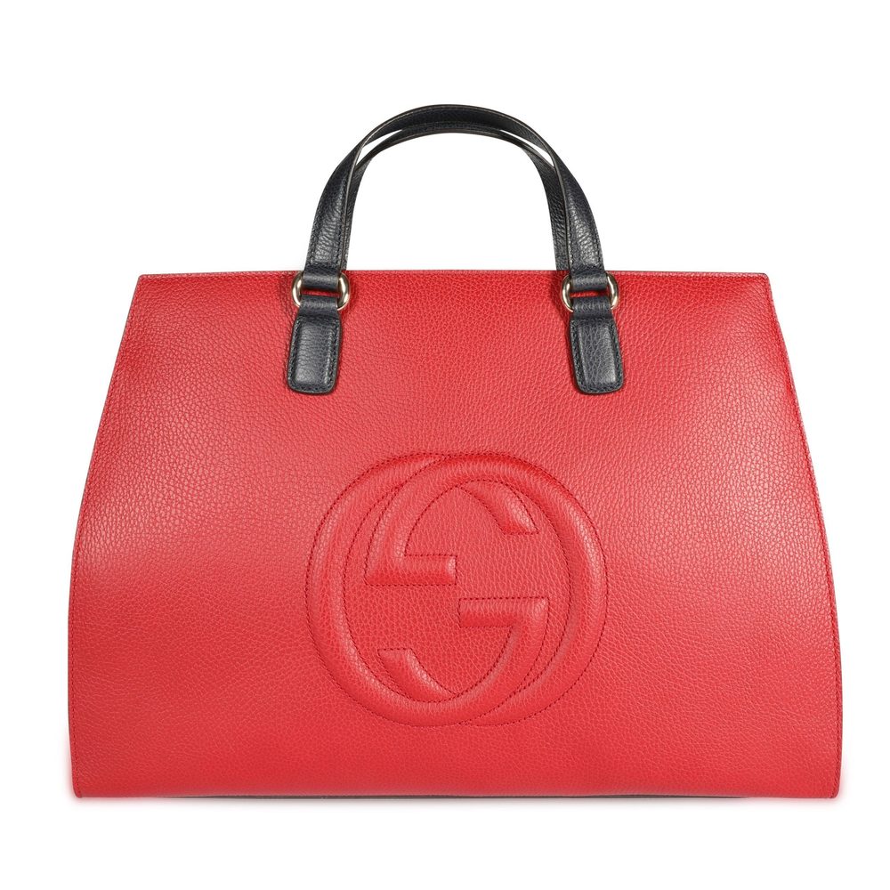 Gucci Red, Navy, & Cream Soho Convertible Tote